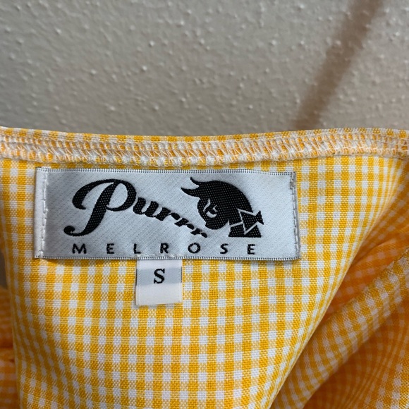 Yellow gingham plaid two piece set - Picture 5 of 8